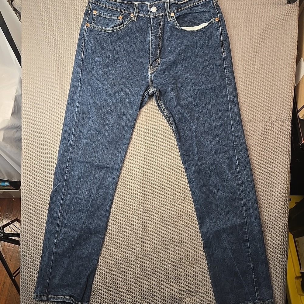 Levi's Jeans Men's 34x33 Blue 505 Regular Fit Straight Leg Denim